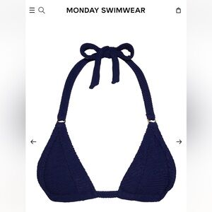 Monday Swimwear MOROCCO TOP MIDNIGHT CRINKLE NWOT-matching bottoms also for sale